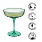 Eyden - Lot De 4 Coupes À Champagne 17 Cl - Verre Soufflé Bouche - Vert