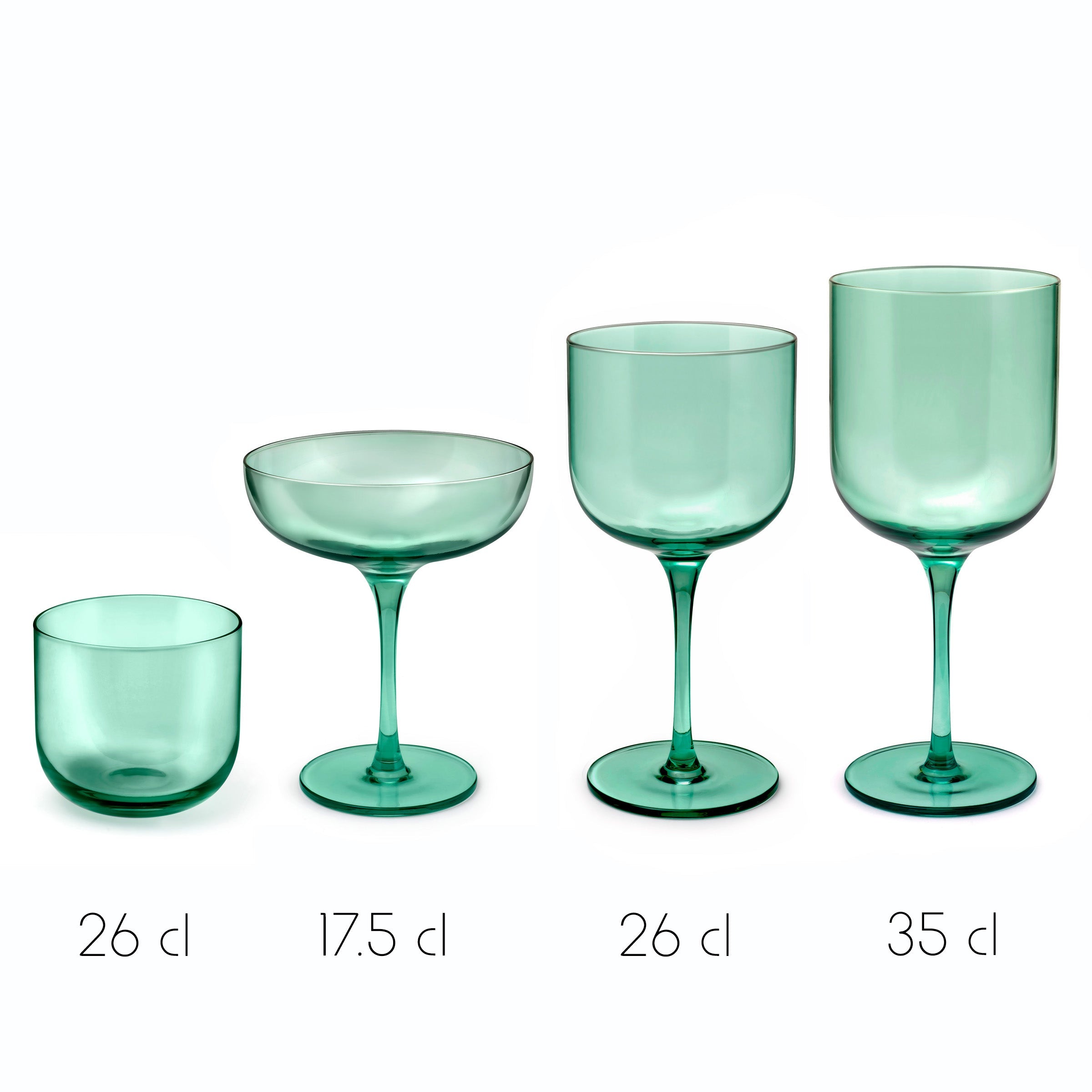 Eyden - Lot De 4 Coupes À Champagne 17 Cl - Verre Soufflé Bouche - Vert