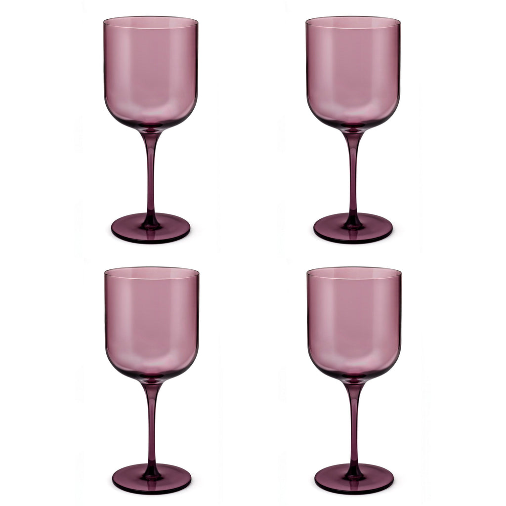 Eyden - Lot De 4 Verres À Pied 35 Cl - Verre Soufflé Bouche - Rose