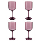 Eyden - Lot De 4 Verres À Pied 35 Cl - Verre Soufflé Bouche - Rose