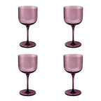 Eyden - Lot De 4 Verres À Pied 26 Cl - Verre Soufflé Bouche - Rose