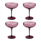 Eyden - Lot De 4 Coupes À Champagne 17 Cl - Verre Soufflé Bouche - Rose