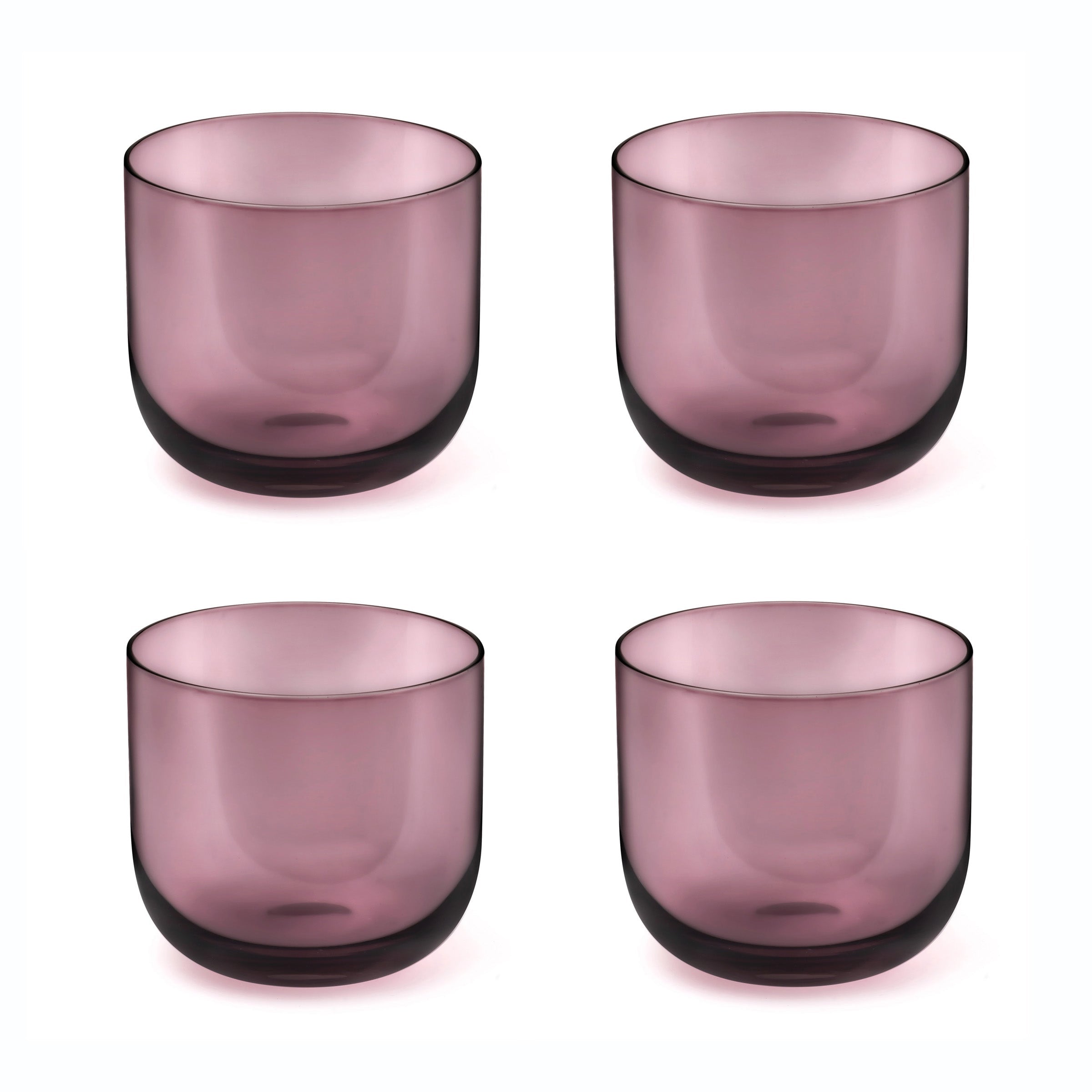 Eyden - Lot De 4 Gobelets 26 Cl - Verre Soufflé Bouche - Rose