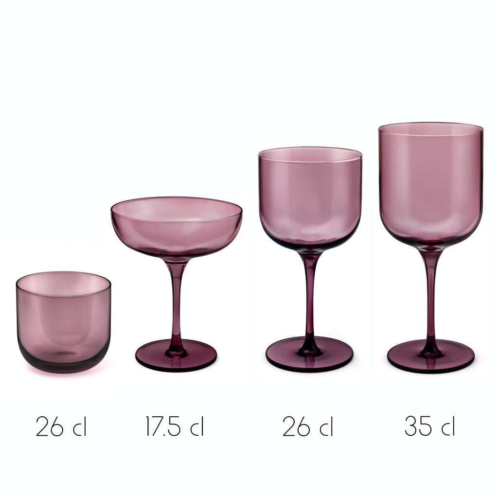 Eyden - Lot De 4 Gobelets 26 Cl - Verre Soufflé Bouche - Rose