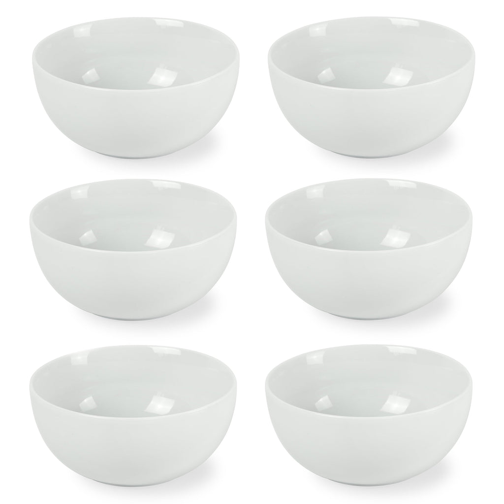 Côme - 6 Bols Petit Déjeuner - Porcelaine - Blanc