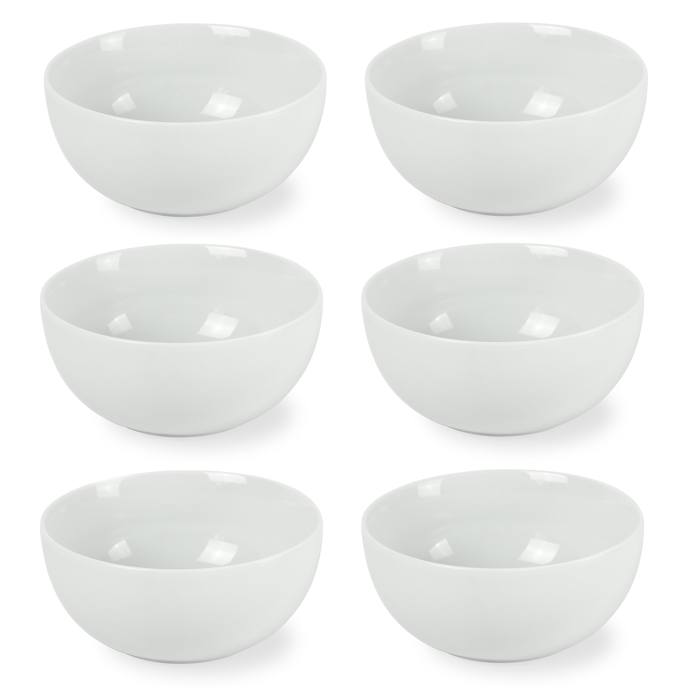Côme - 6 Bols Petit Déjeuner - Porcelaine - Blanc
