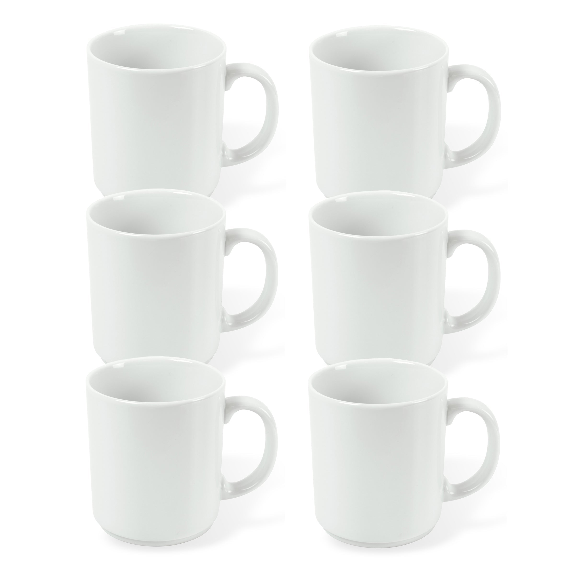 Côme - 6 Mugs - Porcelaine - Blanc