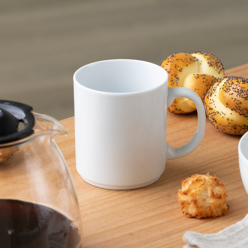 Côme - 6 Mugs - Porcelaine - Blanc