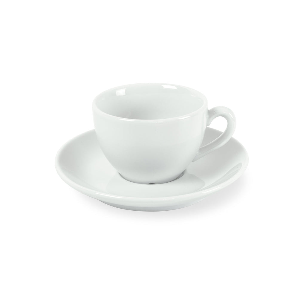 Côme - 6 Tasses Et Soucoupes Café - Porcelaine - Blanc