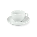 Côme - 6 Tasses Et Soucoupes Café - Porcelaine - Blanc
