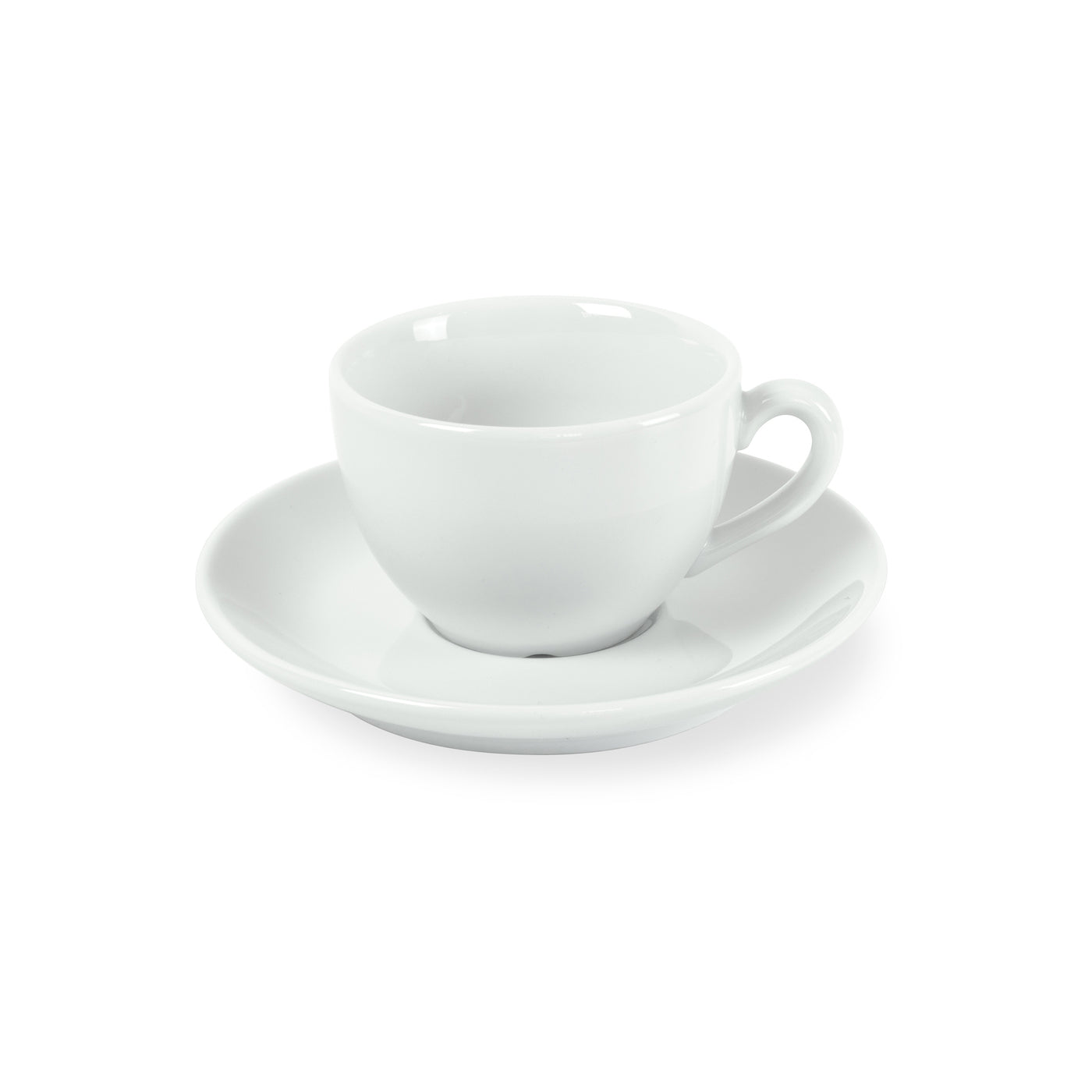 Côme - 6 Tasses Et Soucoupes Café - Porcelaine - Blanc