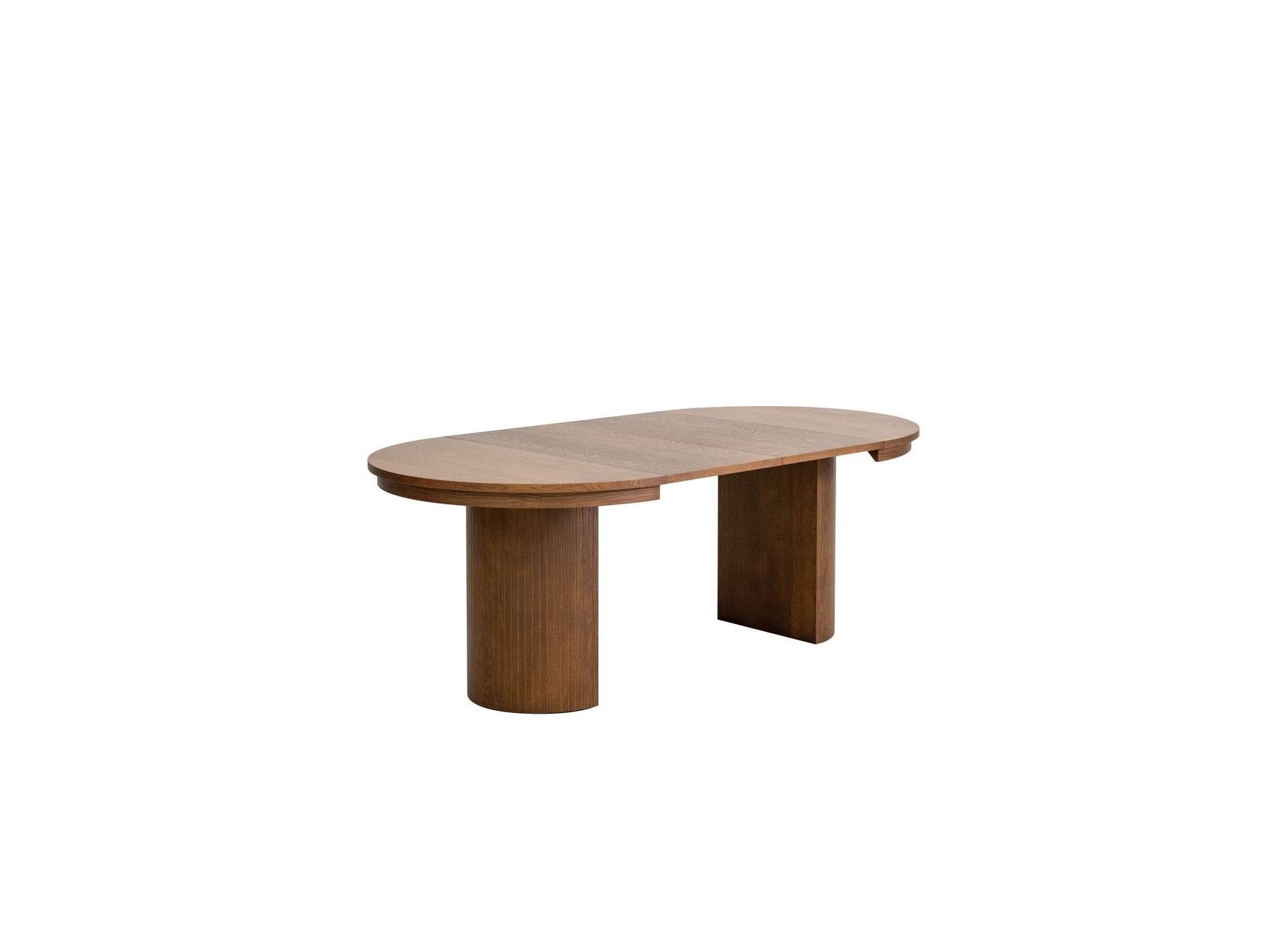 Prado - Table À Manger Ronde Extensible 110 À 210 Cm - Placage Chêne Massif