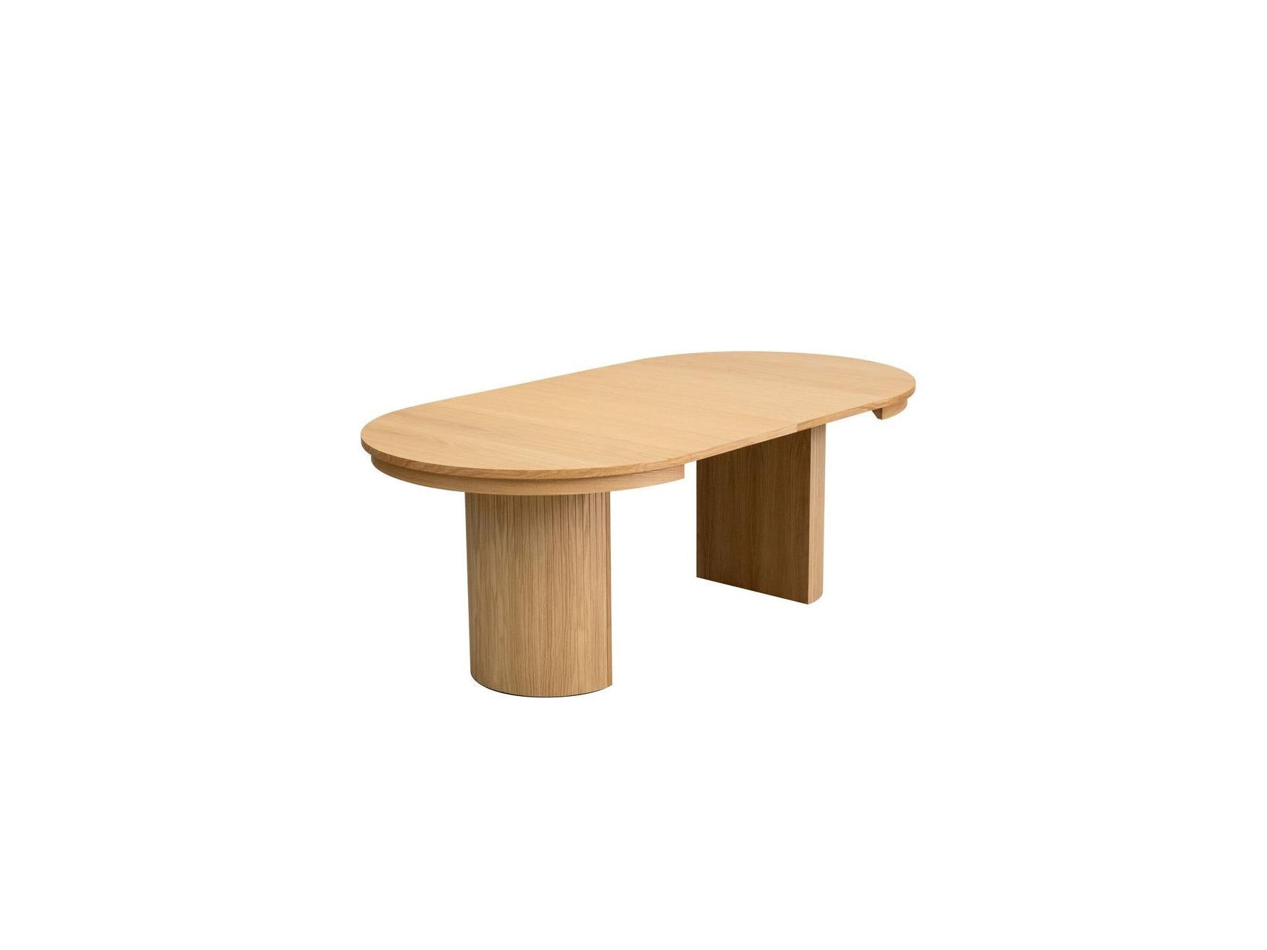 Prado - Table À Manger Ronde Extensible 110 À 210 Cm - Placage Chêne Massif
