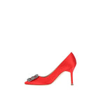 Escarpins Manolo Blahnik Hangisi 090 Satin - Red - Femme