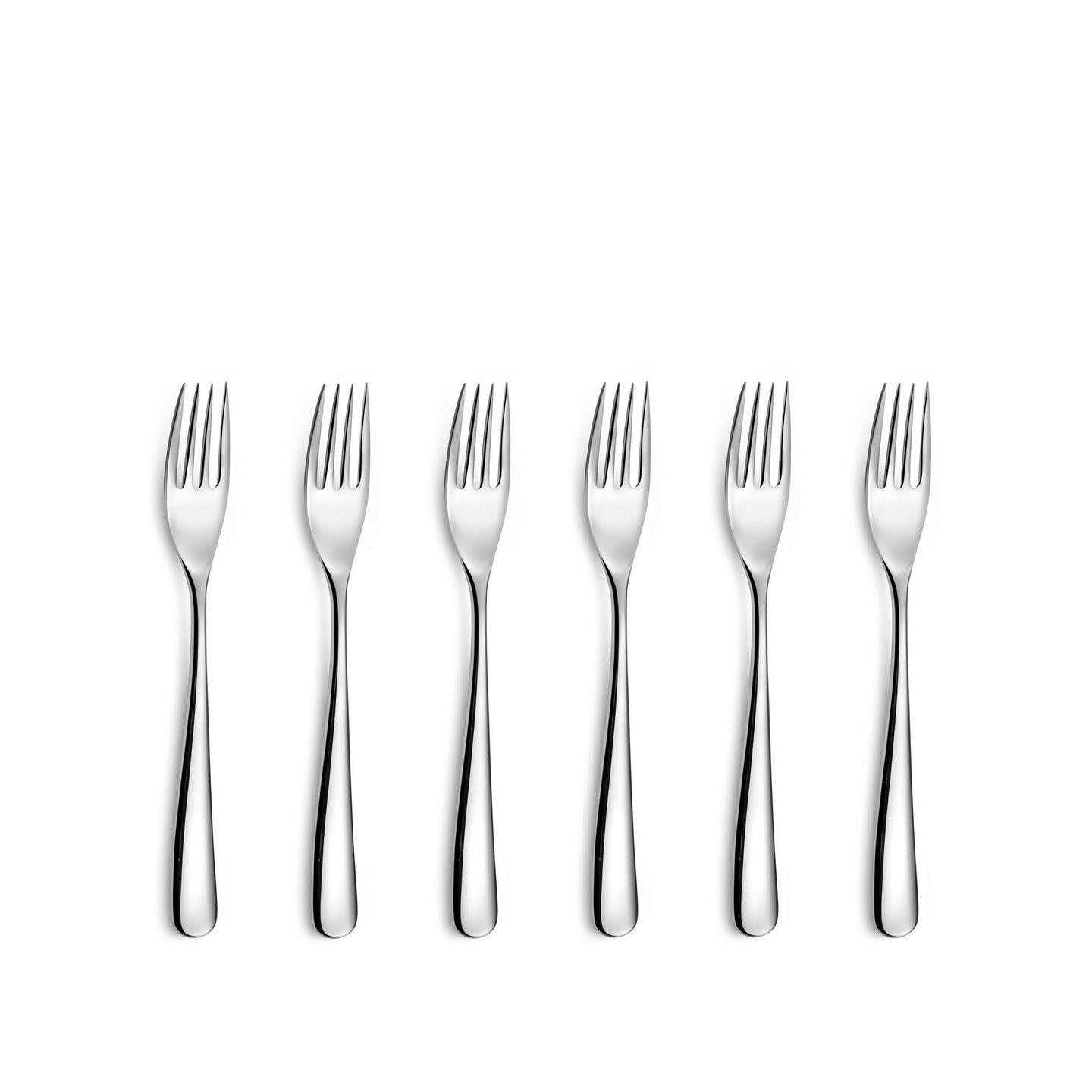 Alpha - Set De 6 Fourchettes Gateau - Acier Inoxydable - Inox