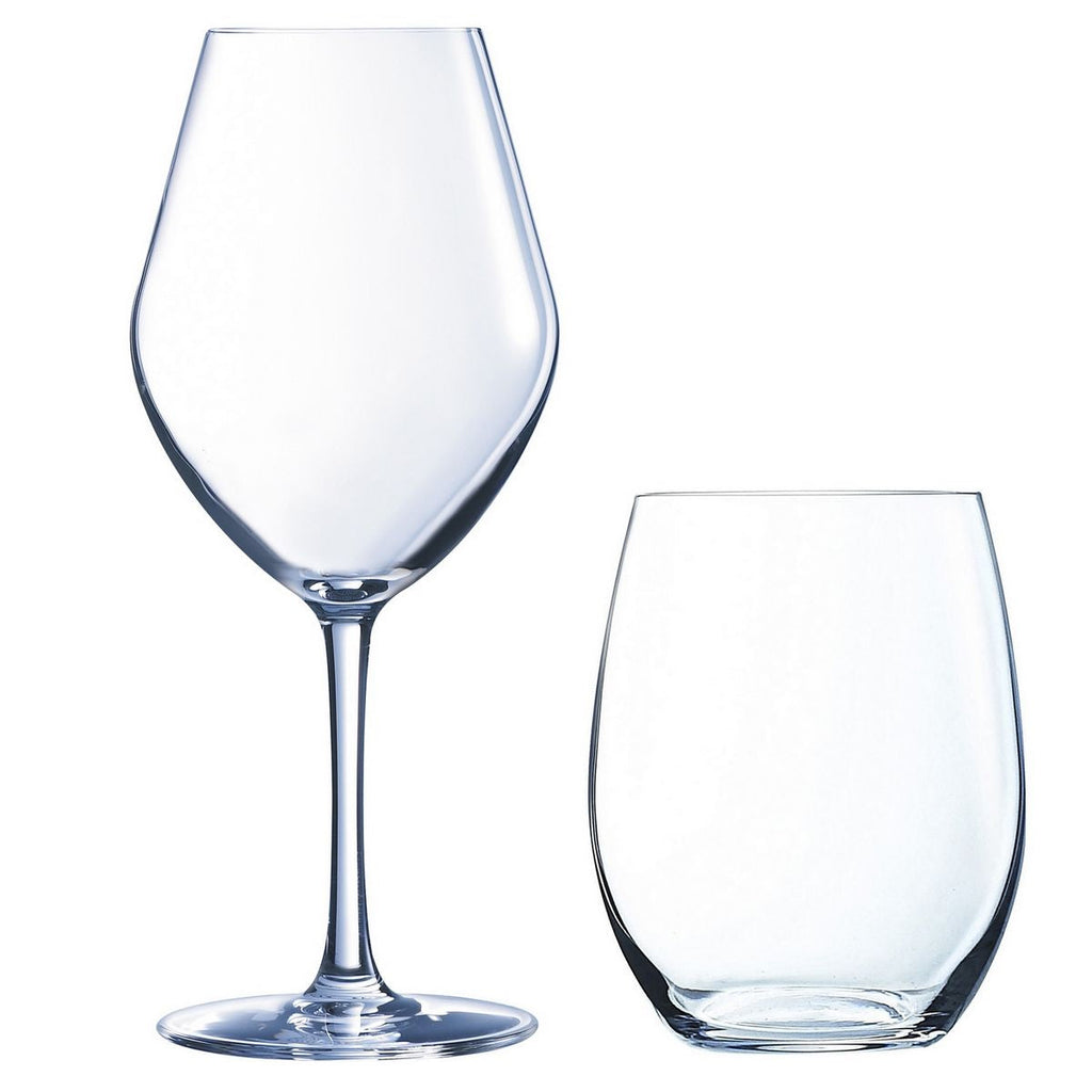 Lys - Lot De 6 Verres À Pied 25Cl Et 6 Gobelets Hauts 36Cl - Cristallin Expert - Translucide