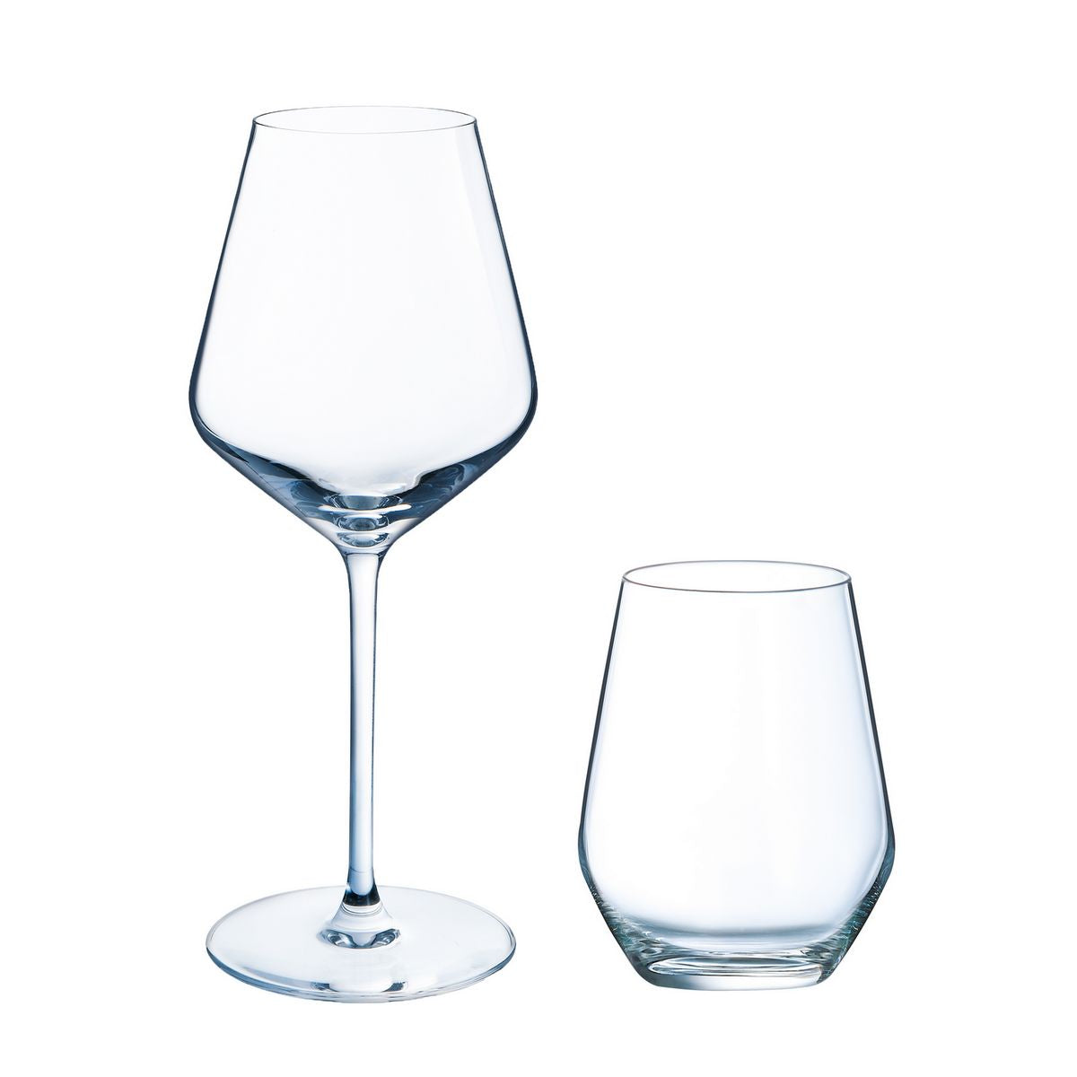 Diamantis - Lot De 8 Verres À Pied 29Cl Et 8 Gobelets Hauts 40Cl - Cristallin Expert - Translucide