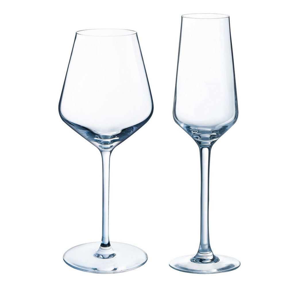 Diamantis - Lot De 8 Verres À Pied 29Cl Et 8 Flûtes 23Cl - Cristallin Expert - Translucide