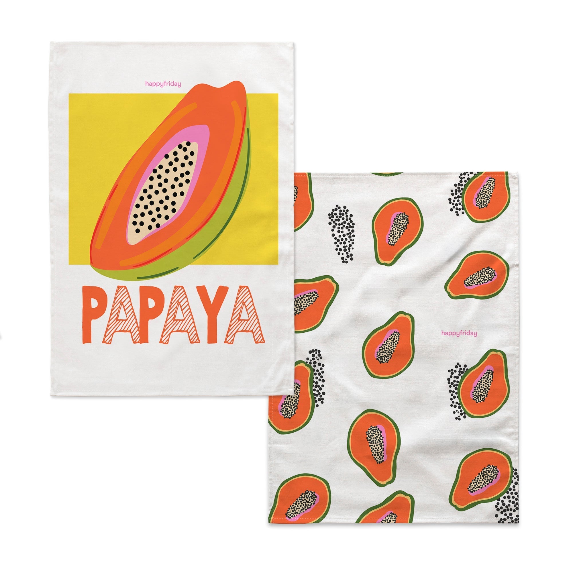 Torchon (2 Pièces) Papaya Fruit - Multicolore