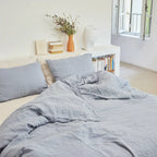 Housse De Couette 100% Lin - Gris Bleu