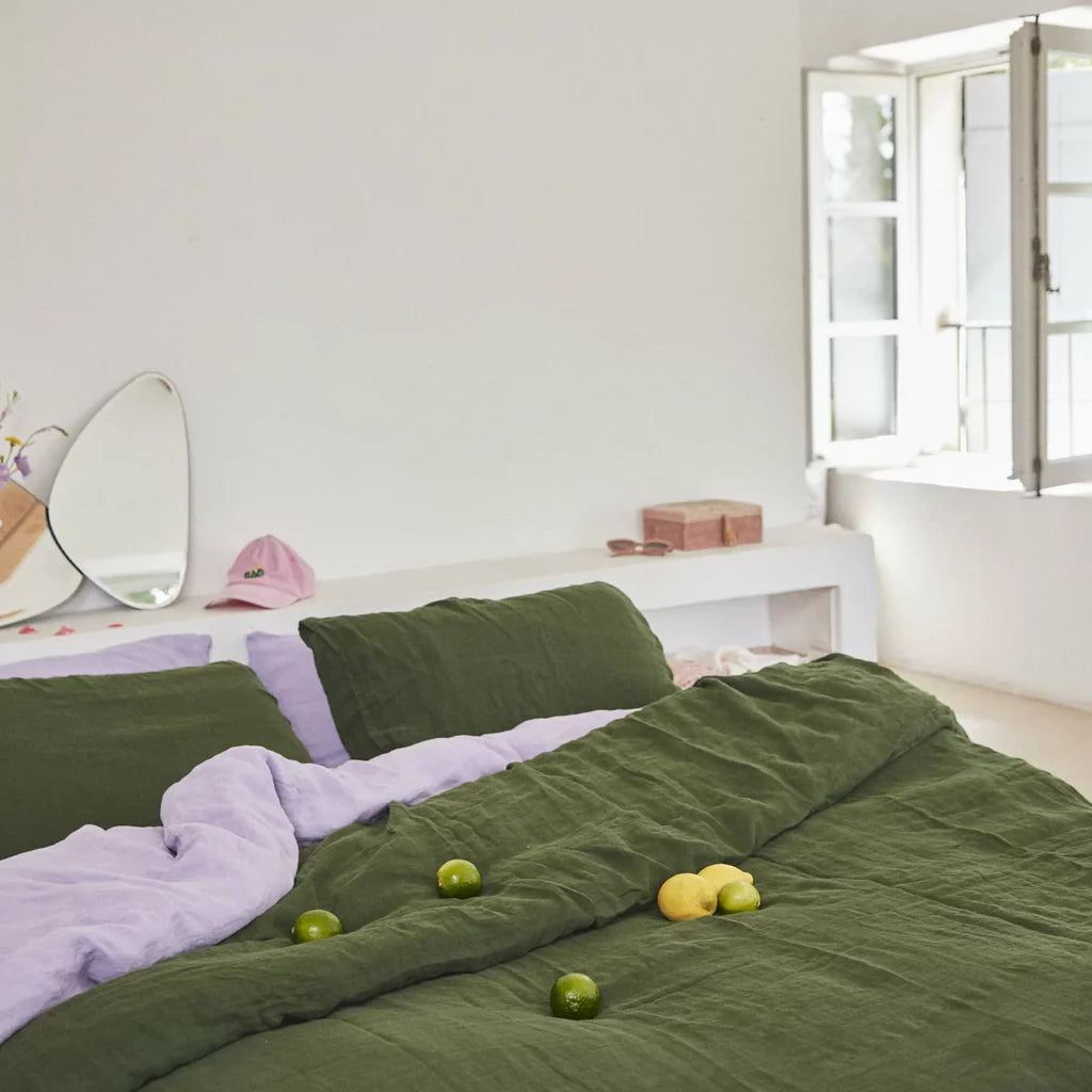 Drap Housse 100% Lin - Sapin