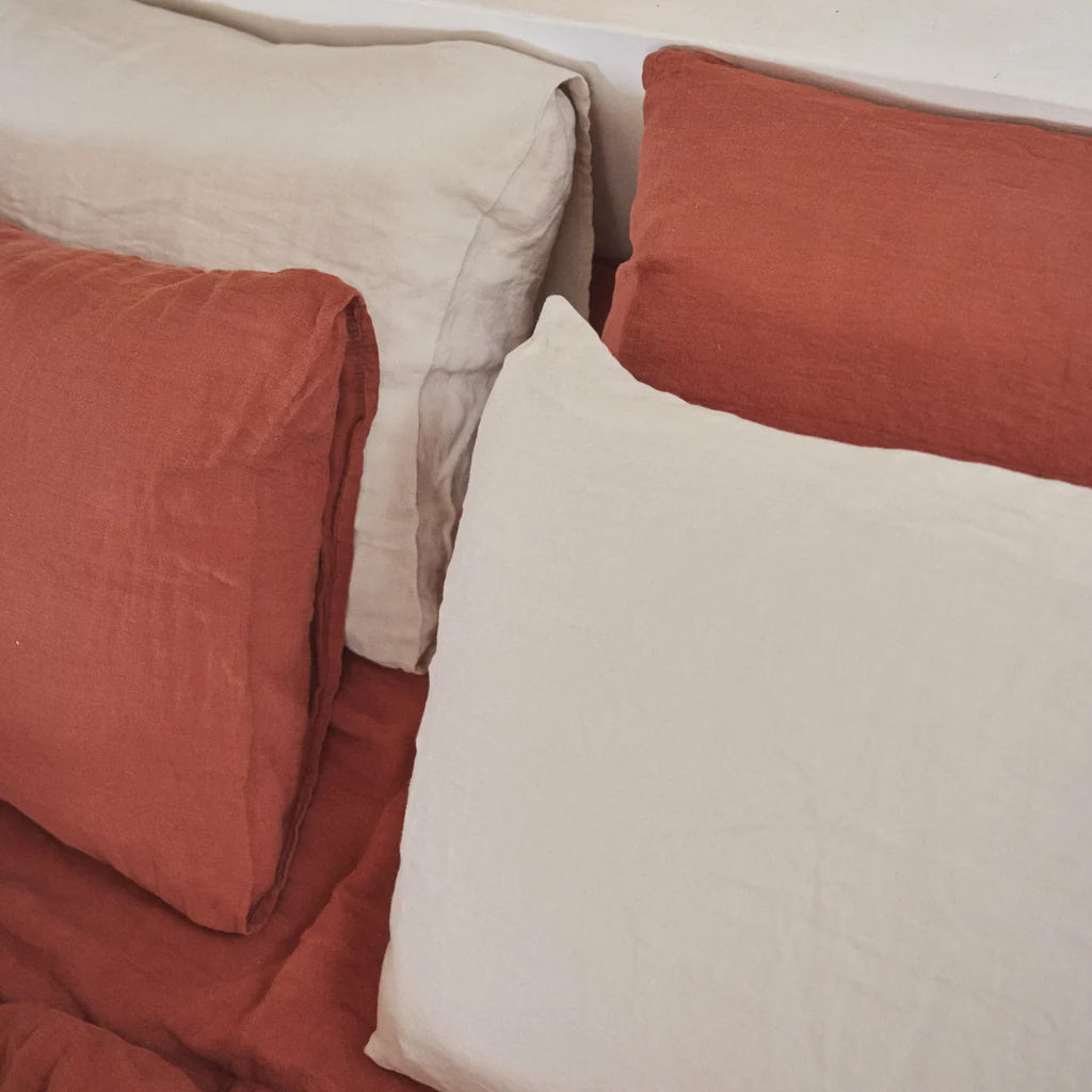 Taie D'Oreiller 100% Lin - Crème