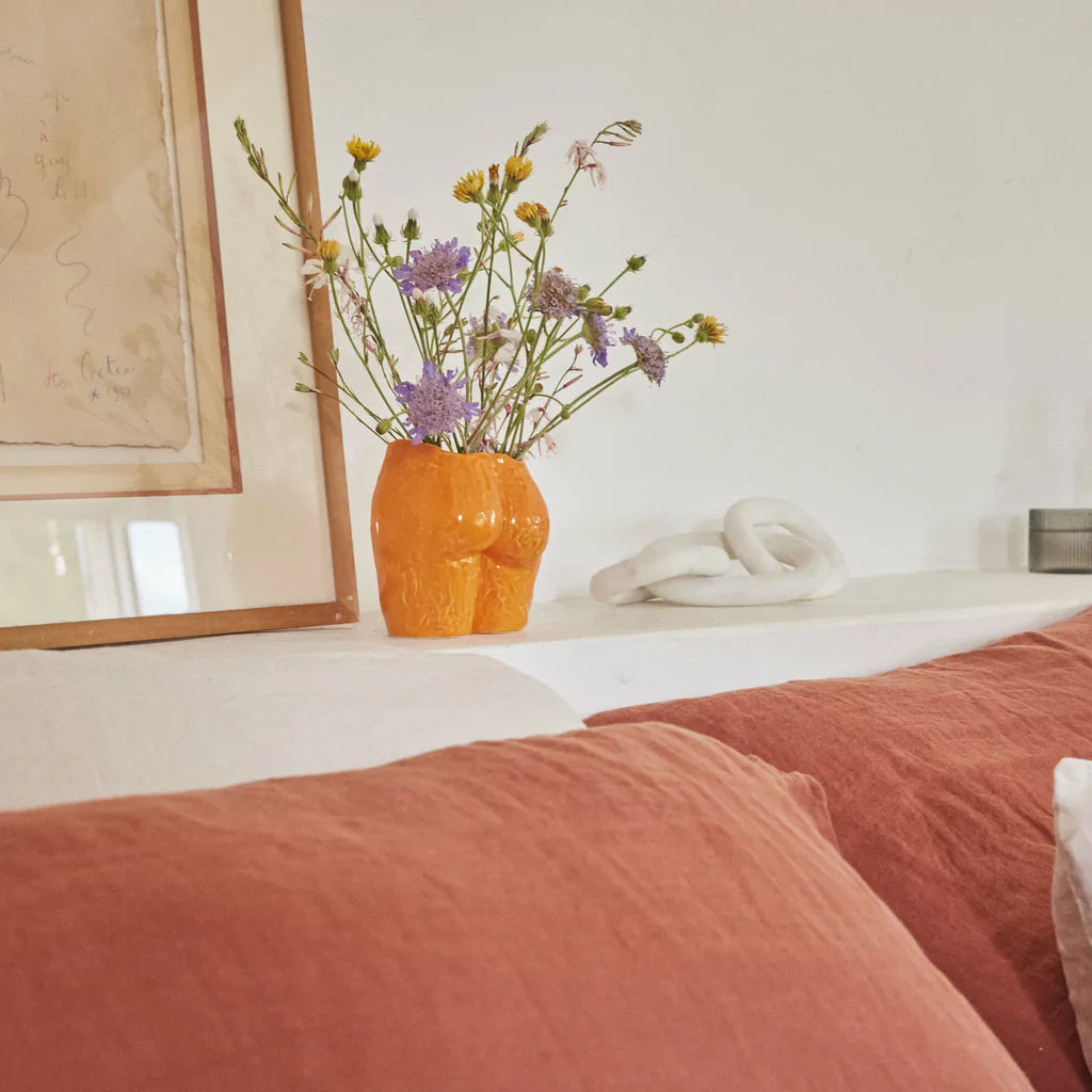 Housse De Couette 100% Lin - Terracotta