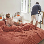 Drap Housse 100% Lin - Terracotta