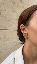 Boucles D'Oreilles Textured Flower