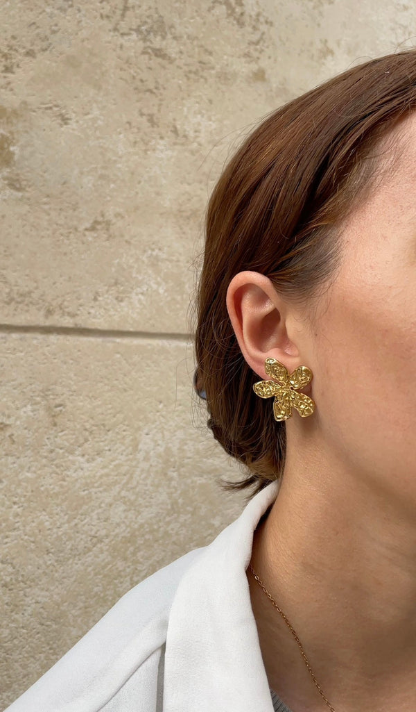 Boucles D'Oreilles Textured Flower