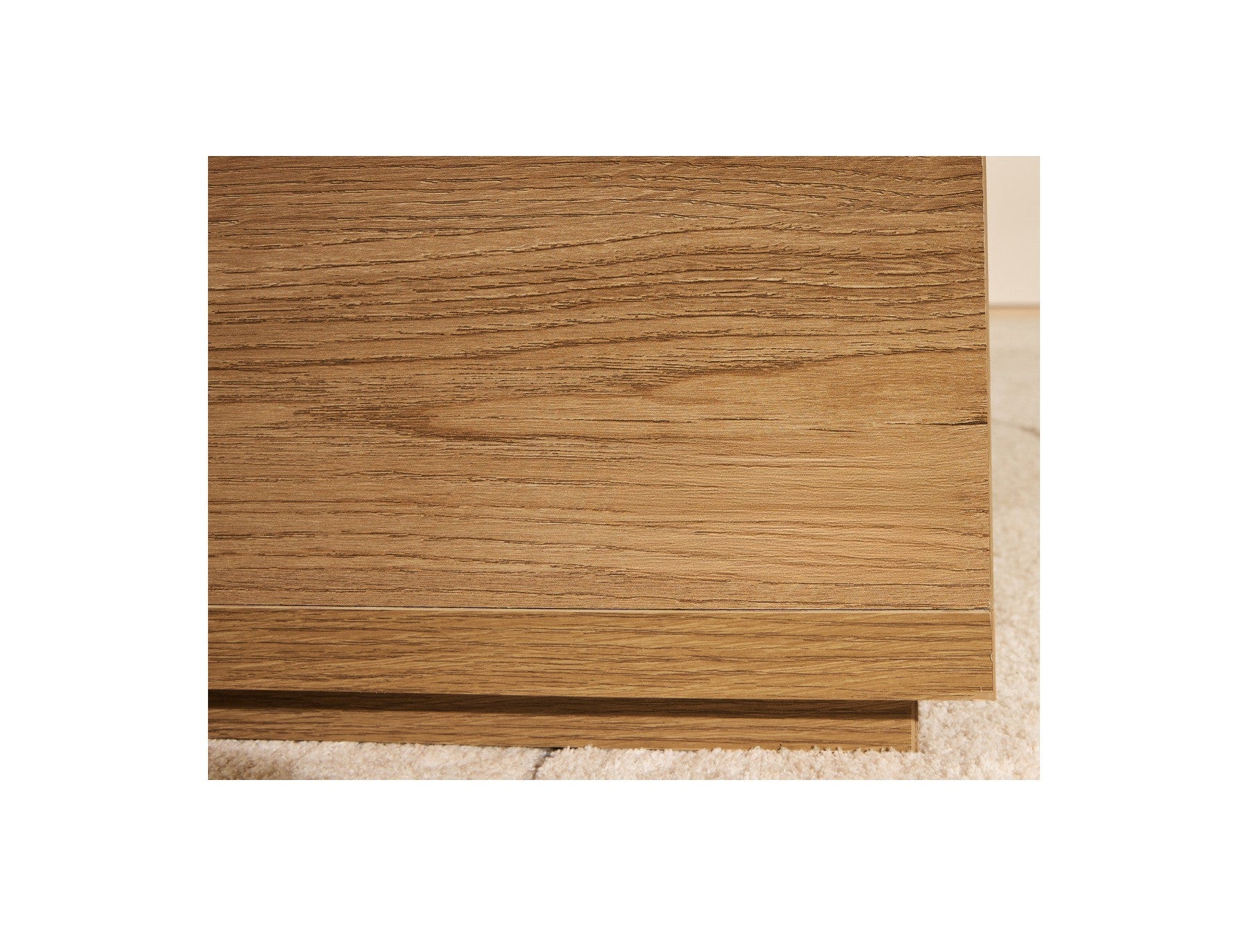 Ferret - Table Basse Avec Tiroir - Effet Tasseaux De Bois