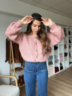 Cardigan Rose Chiné Honorine