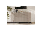 Mathilde - Buffet 3 Portes Plateau Effet Marbre - Pieds Or