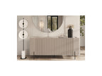 Mathilde - Buffet 4 Portes Plateau Effet Marbre - Pieds Noirs