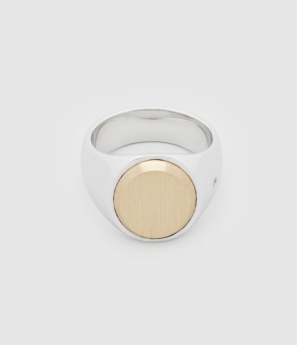 Tom Wood - Chevalière Oval Top Argent Or - Unisexe