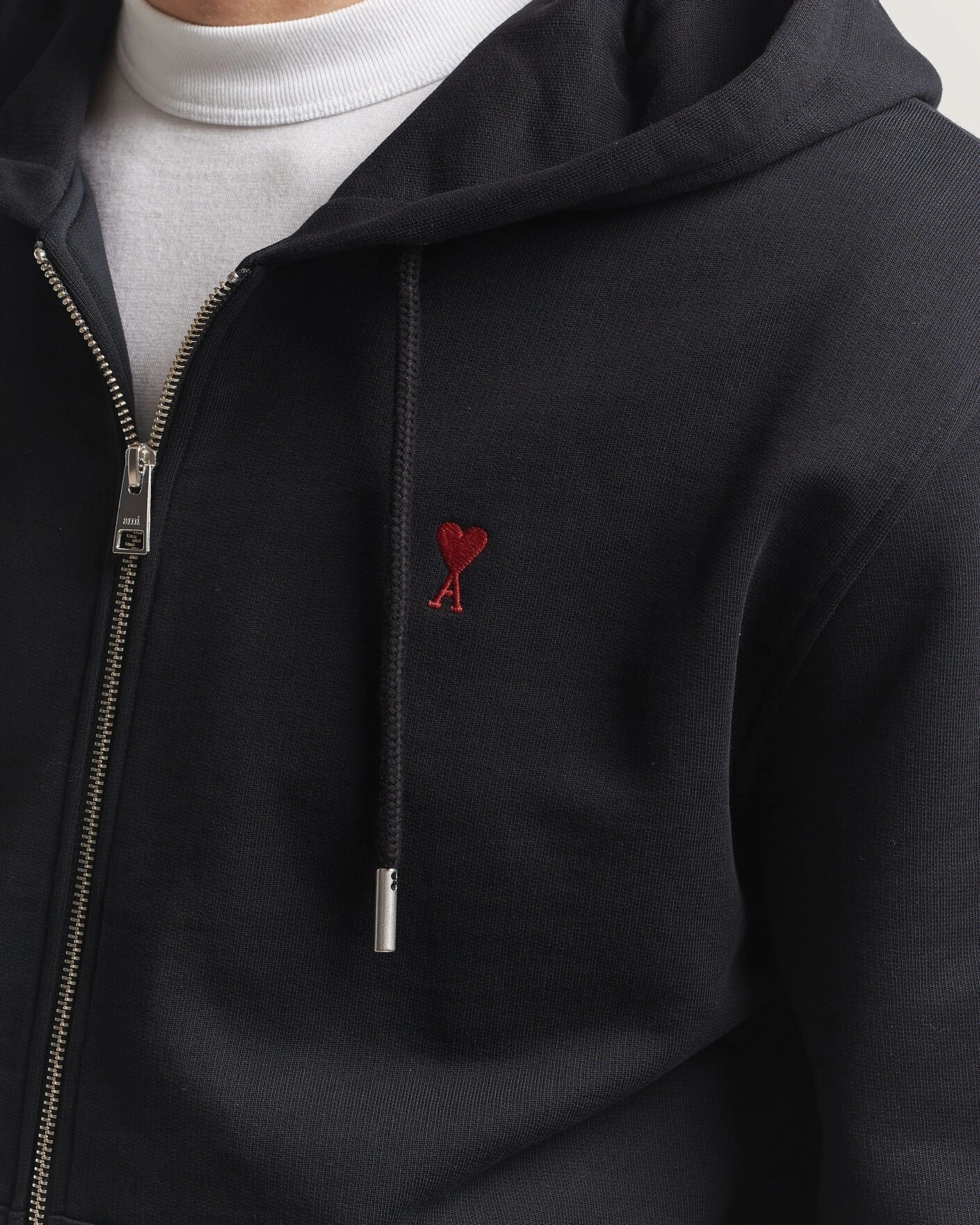 Ami Paris - Sweat À Capuche Zippé Ami De Coeur – Noir