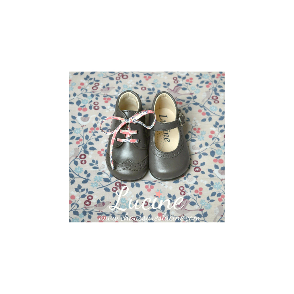 Chaussures Bottillons Adonis Bout Golf - Cuir Gris Taupe - Mixte