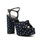 Sandales Saint Laurent Bianca Polka-Dot - Blue - Femme