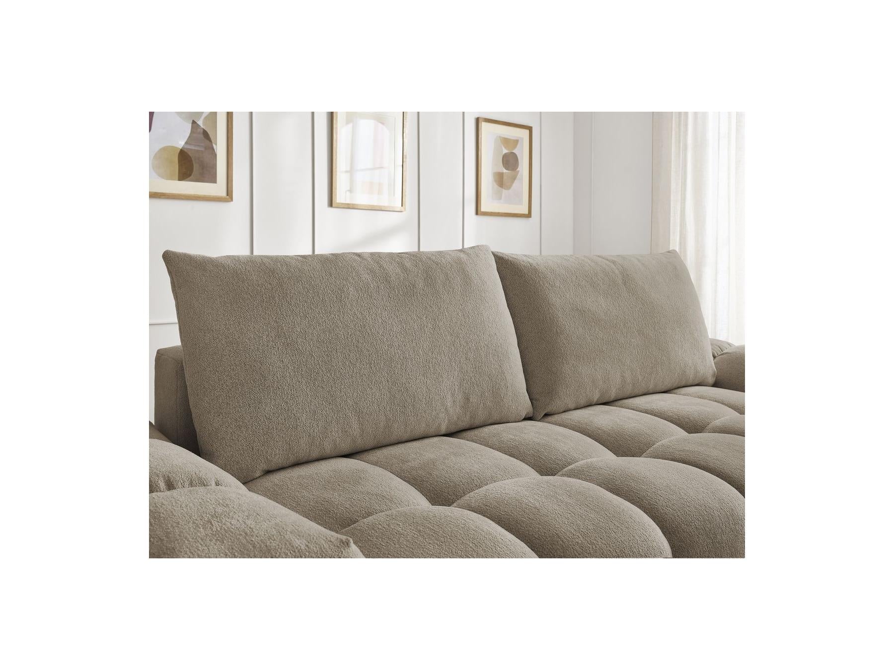 Everest - Canapé Droit Convertible Coffre - Tissu Chiné - 2 Coussins