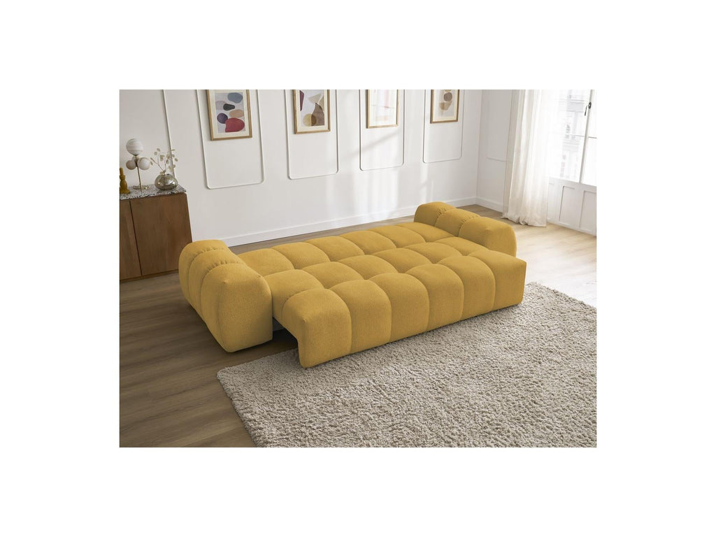 Everest - Canapé Droit Convertible Coffre - Tissu Chiné - 2 Coussins