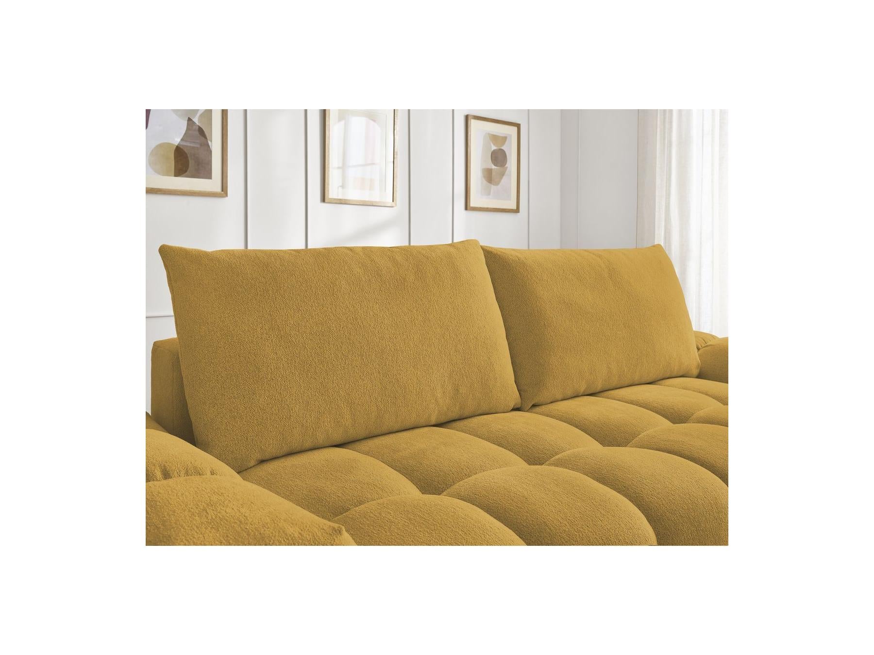 Everest - Canapé Droit Convertible Coffre - Tissu Chiné - 2 Coussins