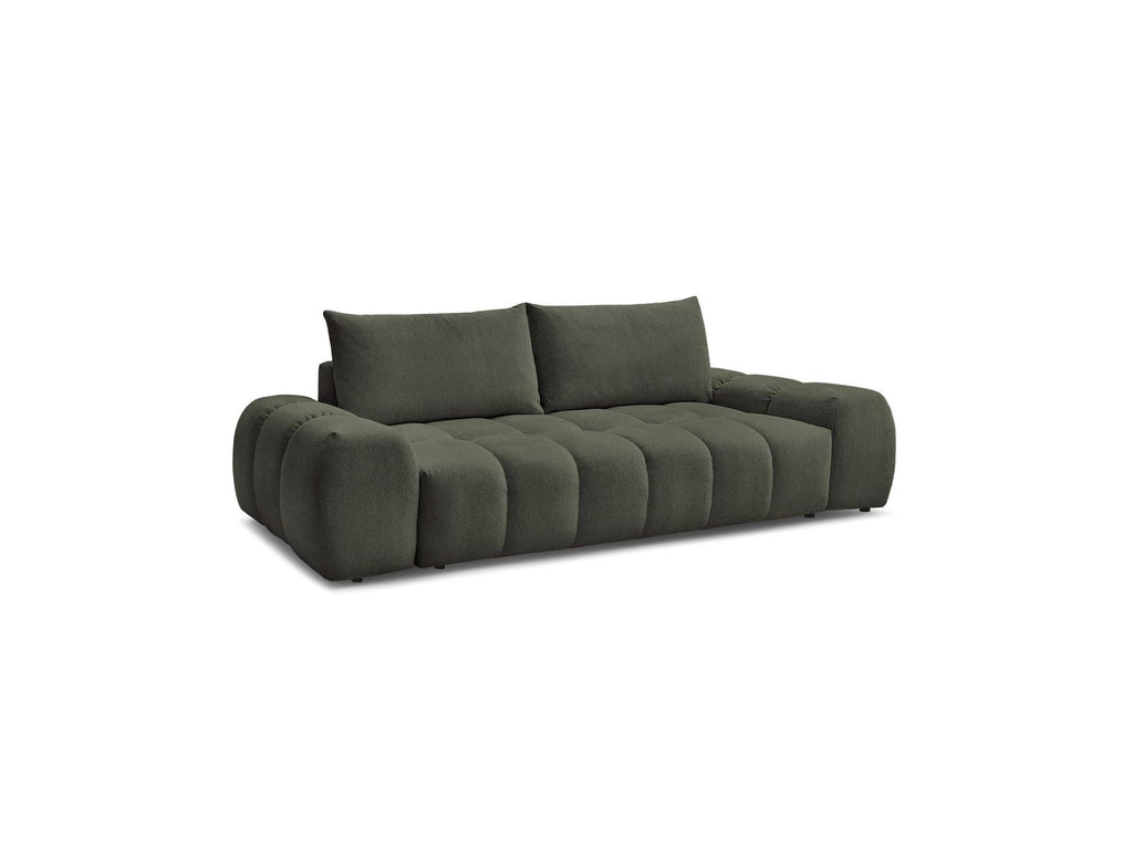 Everest - Canapé Droit Convertible Coffre - Tissu Chiné - 2 Coussins