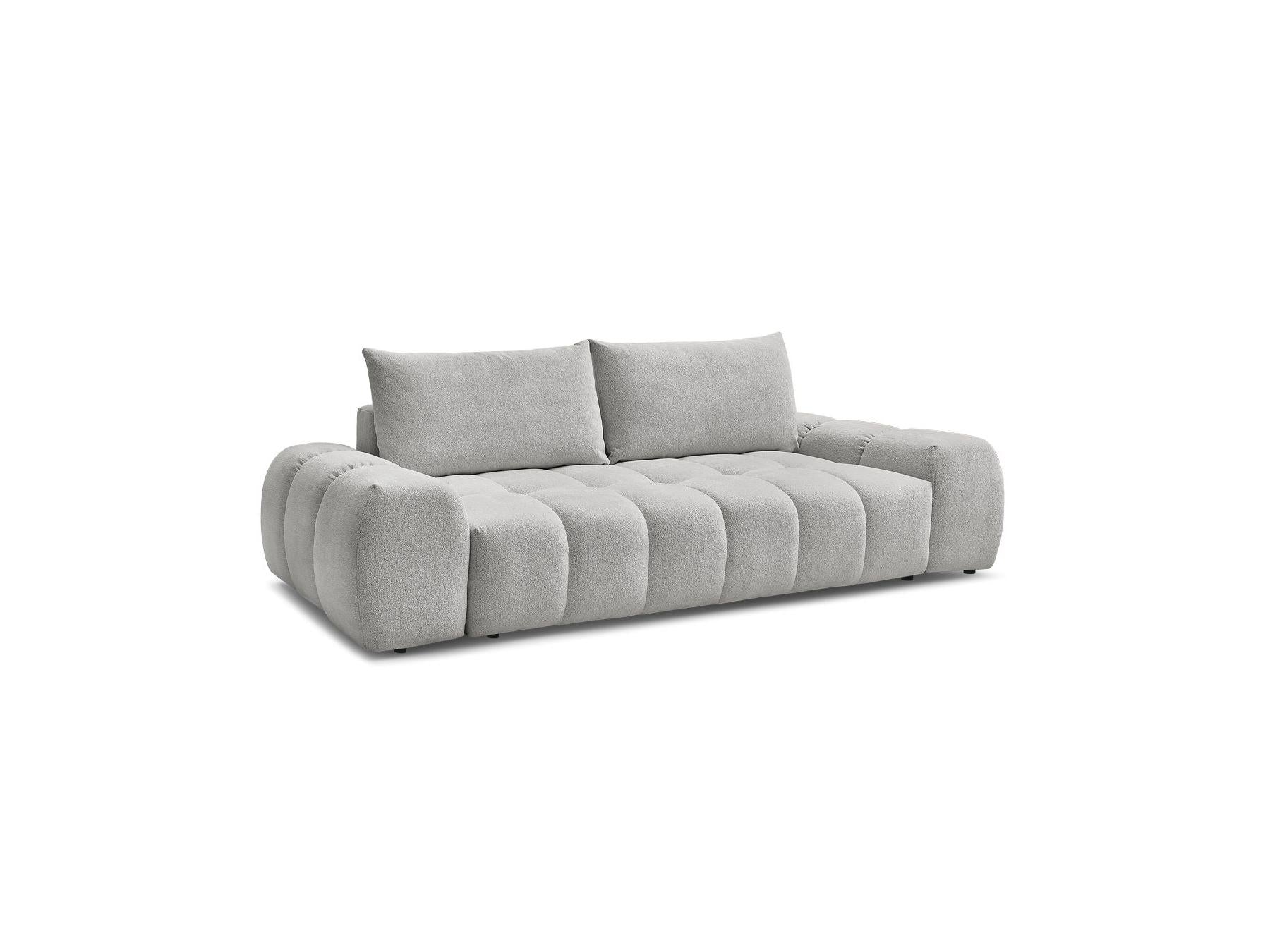 Everest - Canapé Droit Convertible Coffre - Tissu Chiné - 2 Coussins