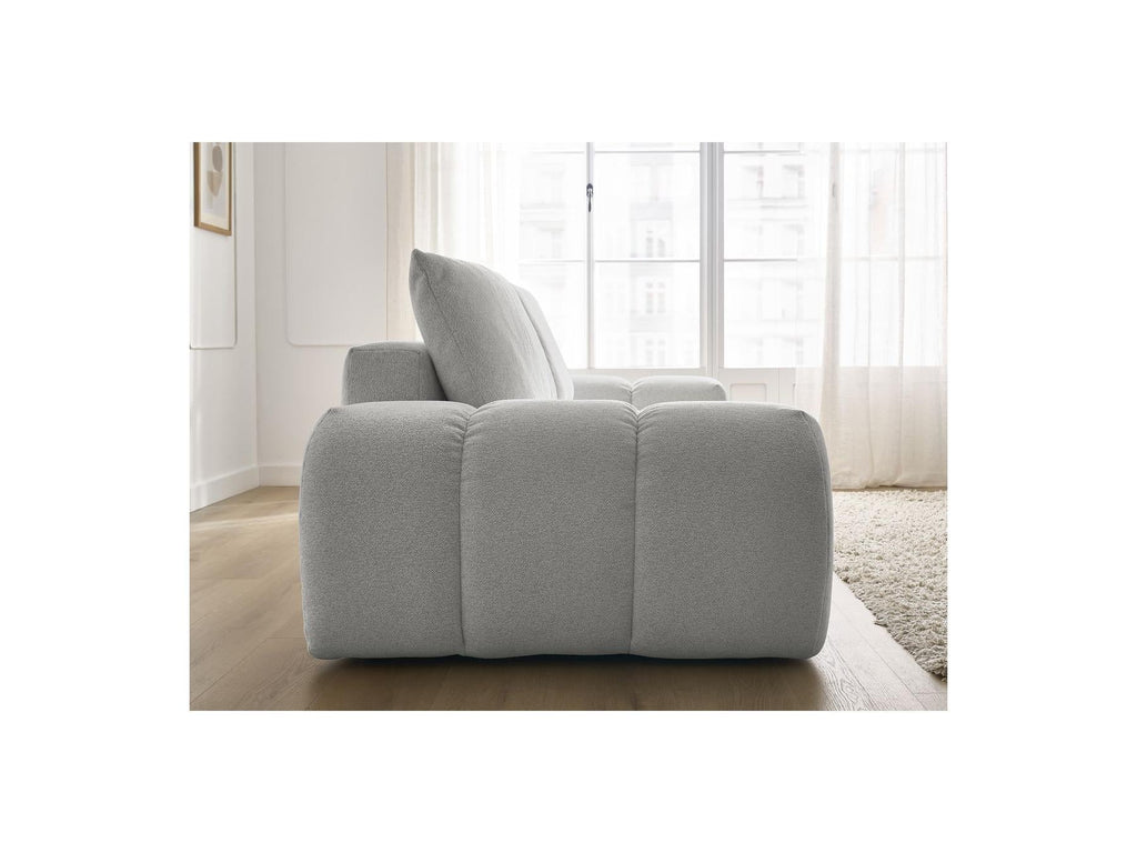 Everest - Canapé Droit Convertible Coffre - Tissu Chiné - 2 Coussins