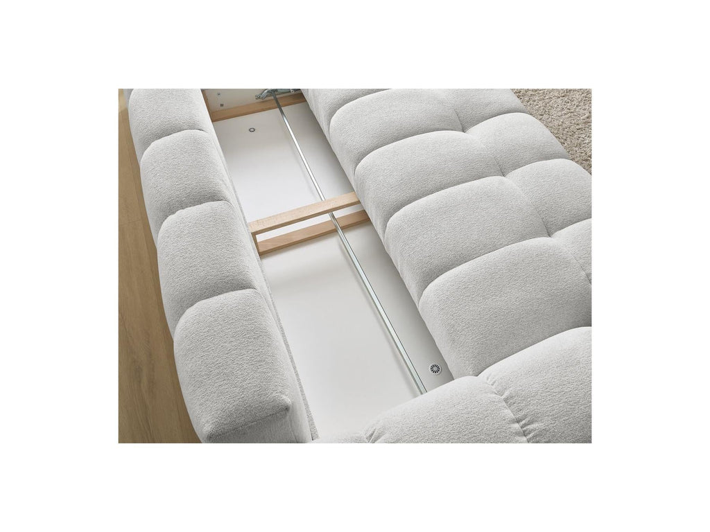 Everest - Canapé Droit Convertible Coffre - Tissu Chiné - 2 Coussins