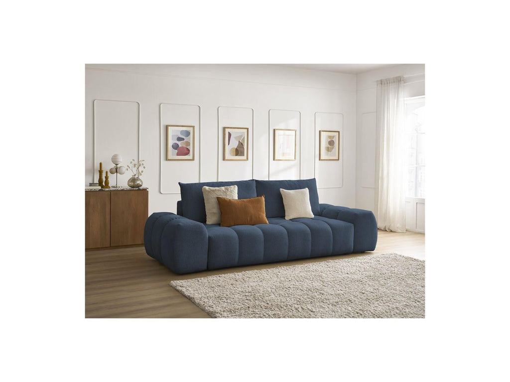 Everest - Canapé Droit Convertible Coffre - Tissu Chiné - 2 Coussins