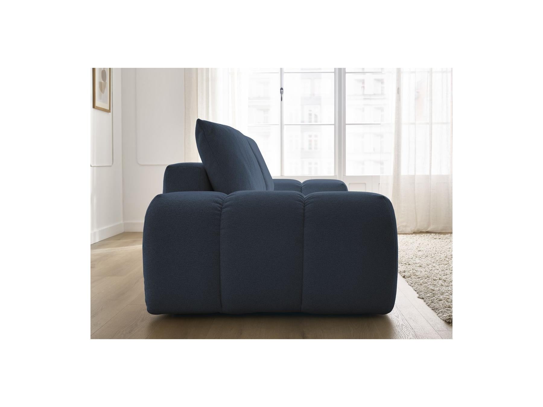 Everest - Canapé Droit Convertible Coffre - Tissu Chiné - 2 Coussins