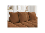 Everest - Canapé Droit Convertible Coffre - Tissu Chiné - 5 Coussins