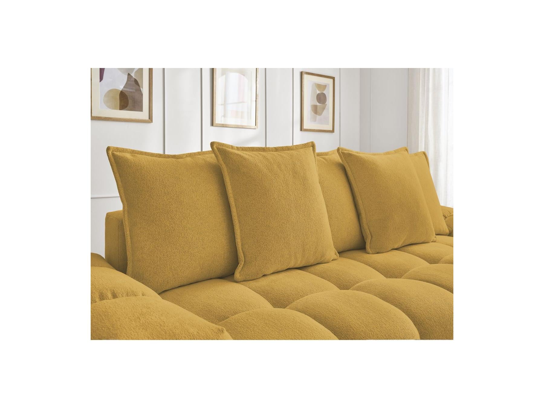 Everest - Canapé Droit Convertible Coffre - Tissu Chiné - 5 Coussins