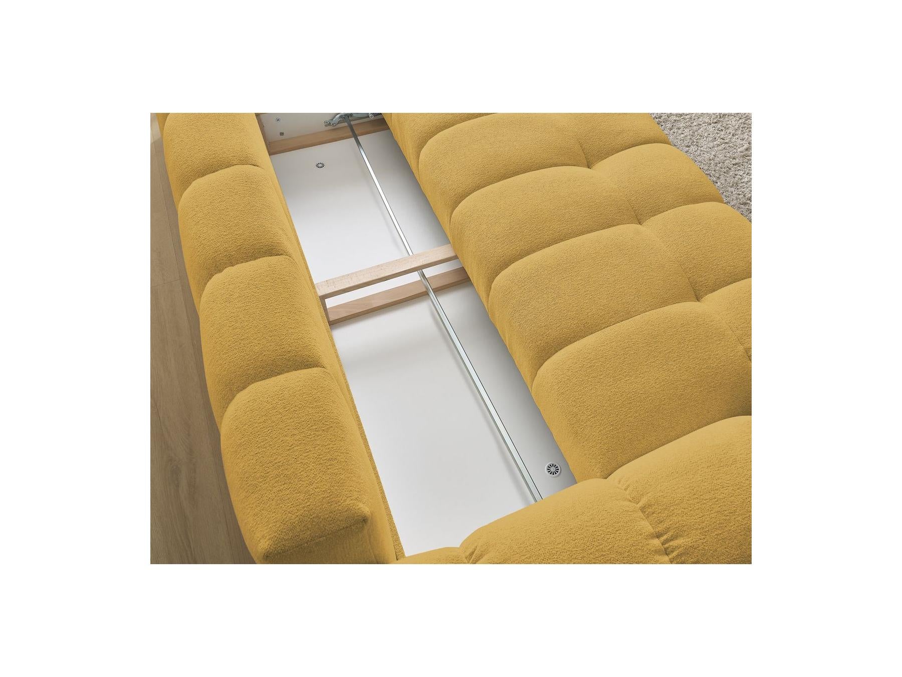Everest - Canapé Droit Convertible Coffre - Tissu Chiné - 5 Coussins